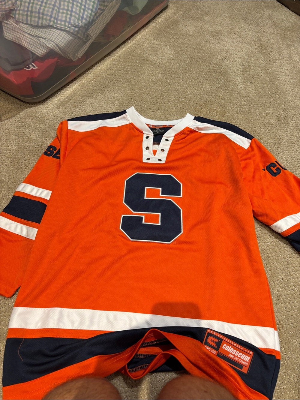 Colosseum Syracuse Hockey Jersey with Navy 'S' Crest